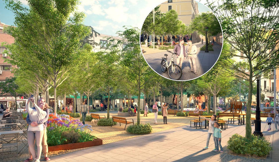 Una plaza popular de Malasaña se renueva por completo: más arbustos y una gran fuente
