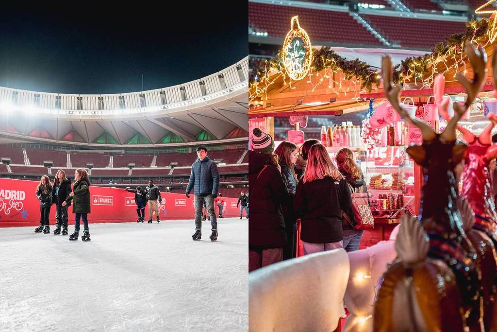 La pista di pattinaggio più grande d&#8217;Europa torna a Madrid: migliaia di luci natalizie e persino un DJ