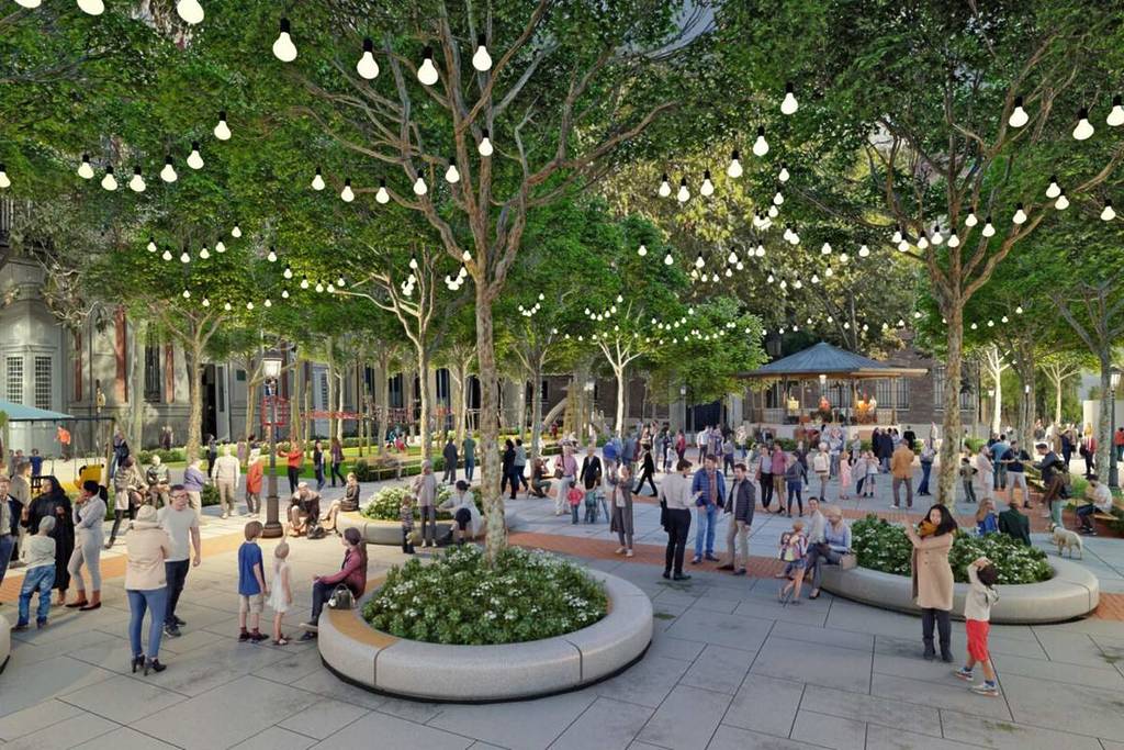 Assim será a nova Plaza de Chamberí: uma nova fonte quadrada, mais árvores e uma área infantil alargada