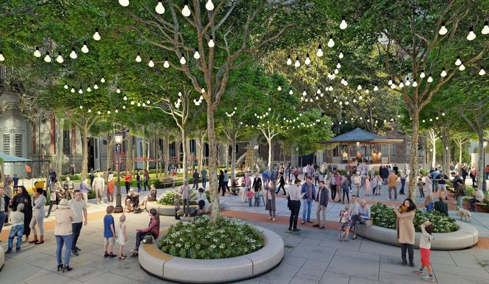 Assim será a nova Plaza de Chamberí: uma nova fonte quadrada, mais árvores e uma área infantil alargada