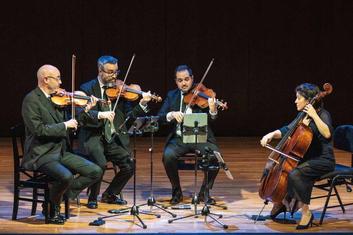 El cuarteto de cuerda Cuarteto Quiroga en la Fundación Juan March.