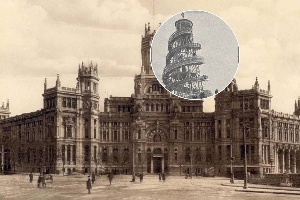 En Cibeles hubo un «toboggan» para adultos: el parque de atracciones del centro de Madrid que se destruyó a principios del siglo XX