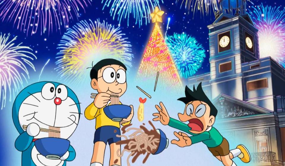 Doraemon e Nobita chegam à Puerta del Sol para as badaladas: o “crossover” de que ninguém estava à espera