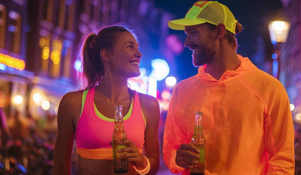 Ein Gruppenlauf, der mit einer Party endet, kommt nach Madrid: 5 Kilometer, Neon-Accessoires und Strecken durch die Stadt.