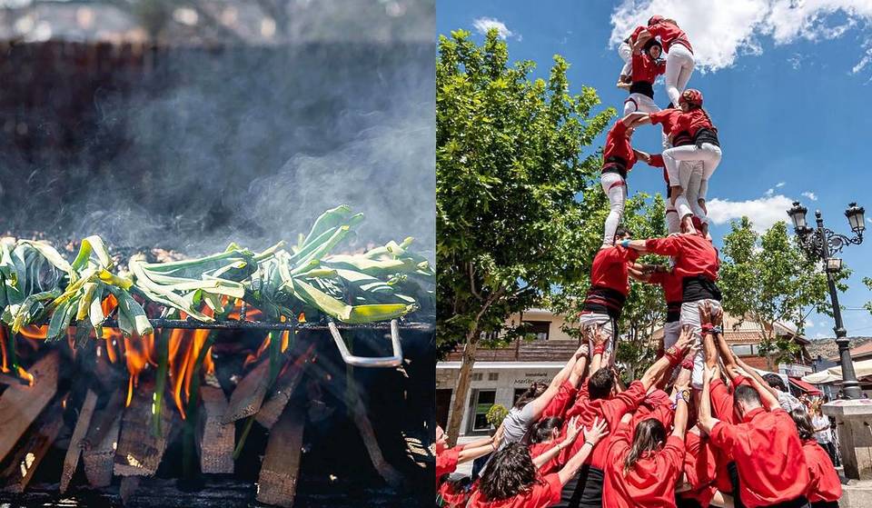 Calçots, Grillfleisch und Castells: ein komplettes Menü für nur 15 € und katalanische Tradition kommen für einen Tag nach Vallecas.