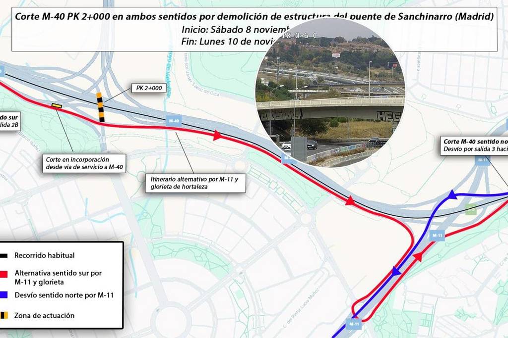 Das Rätsel um die Brücke von Sanchinarro: „Sie wurde im November für zwei Wochen abgebaut” und ist heute eine Wüste aus Maschinen, die die Nachbarschaft verzweifeln lässt.