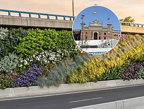 Der verkehrsreichste Abschnitt Madrids wird sich diesen Sommer verändern: 2.800 m² Begrünung und intelligente Bewässerung auf der M-30