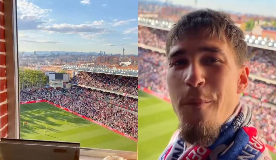 Un verdadero palco VIP: el aficionado del Rayo Vallecano que ve los partidos desde la ventana de su casa frente al estadio