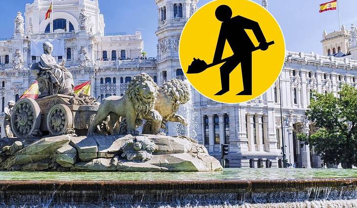 A Cibeles de Madrid, entre andaimes: as obras de restauração da fonte vão começar em breve