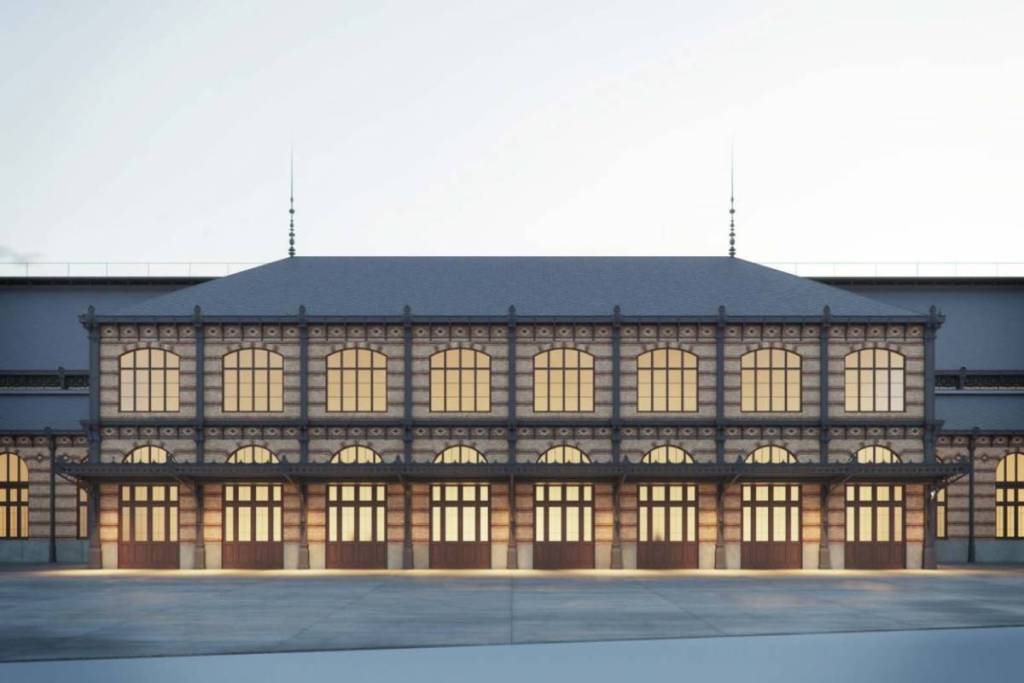 Rendering of the future facade of the Railway Museum’s lobby following the renovation of the former Delicias Station.