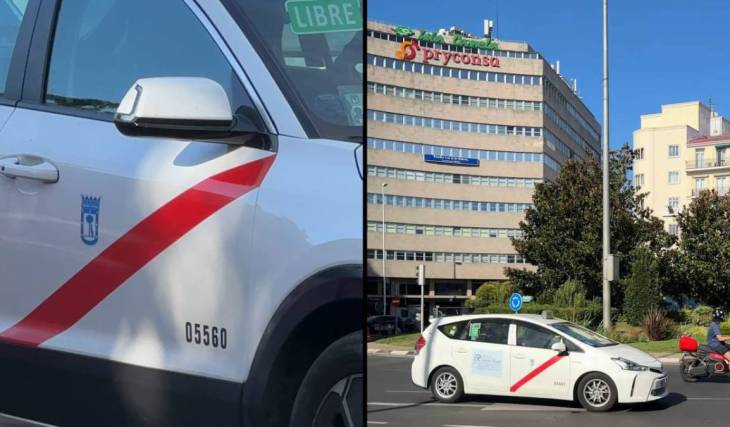 Não é por estética nem por acaso: a verdadeira razão pela qual os táxis de Madrid têm uma faixa vermelha e os autocarros são azuis
