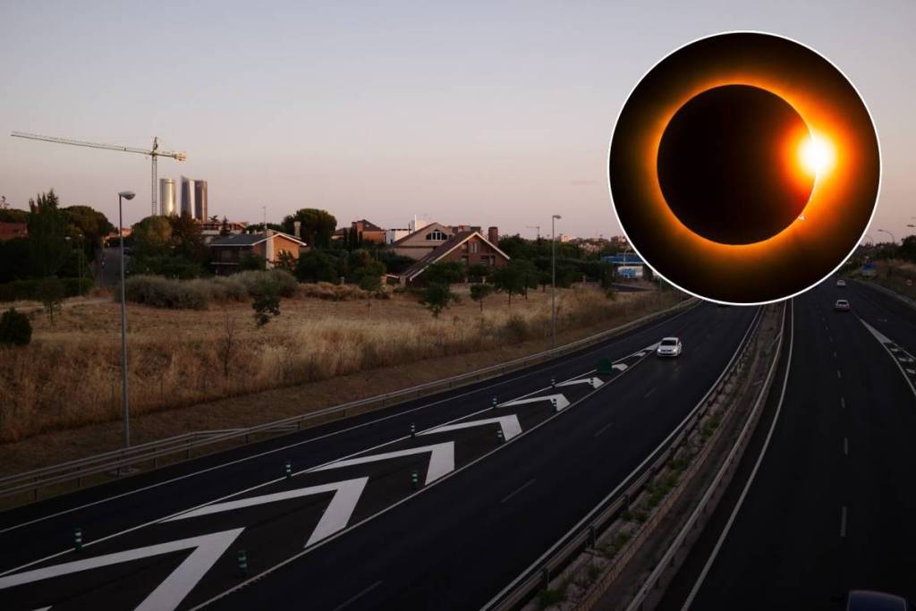 Encerramento do acesso à Serra de Madrid no dia do eclipse.