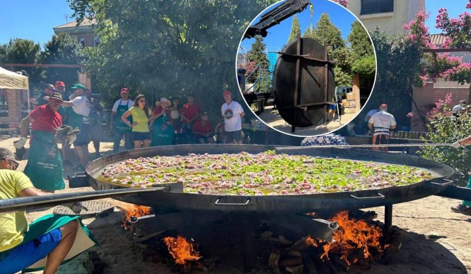 En un pueblo a media hora de Madrid cocinan y reparten gratis una paella gigante para más de 1.500 personas (solo este sábado)