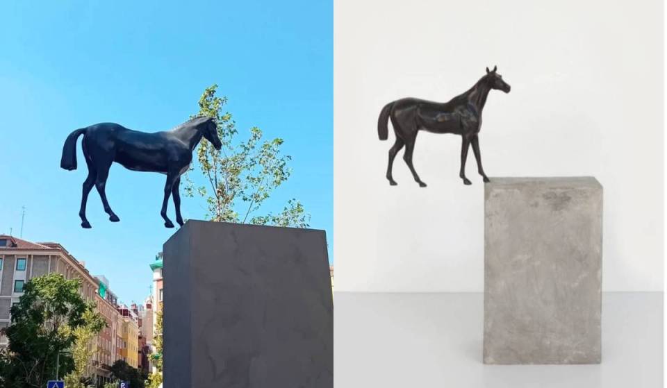 La nouvelle statue de Madrid qui défie la gravité : un cheval en bronze de six mètres qui semble flotter