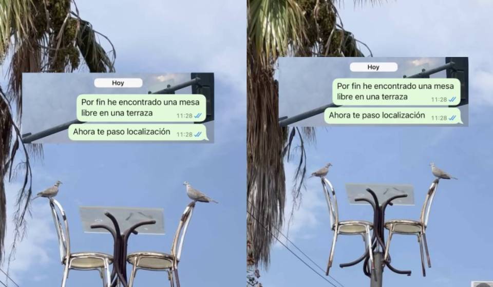 Terraza en una farola de Madrid: vídeo de la broma viral