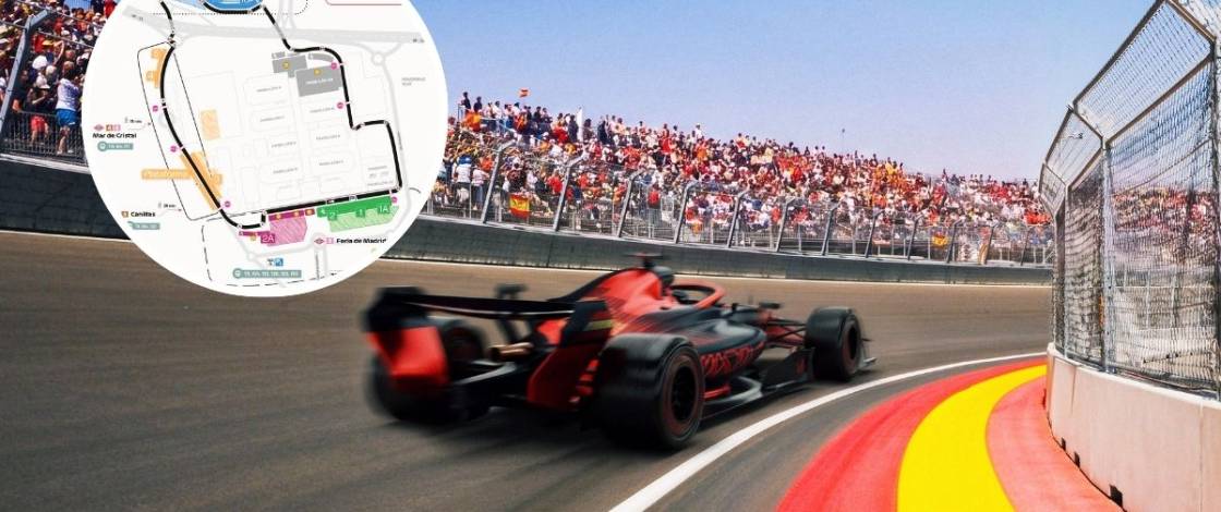 Mapa de MADRING: accesos al circuito de F1® de Madrid, gradas, fan zones y paradas de metro cercanas