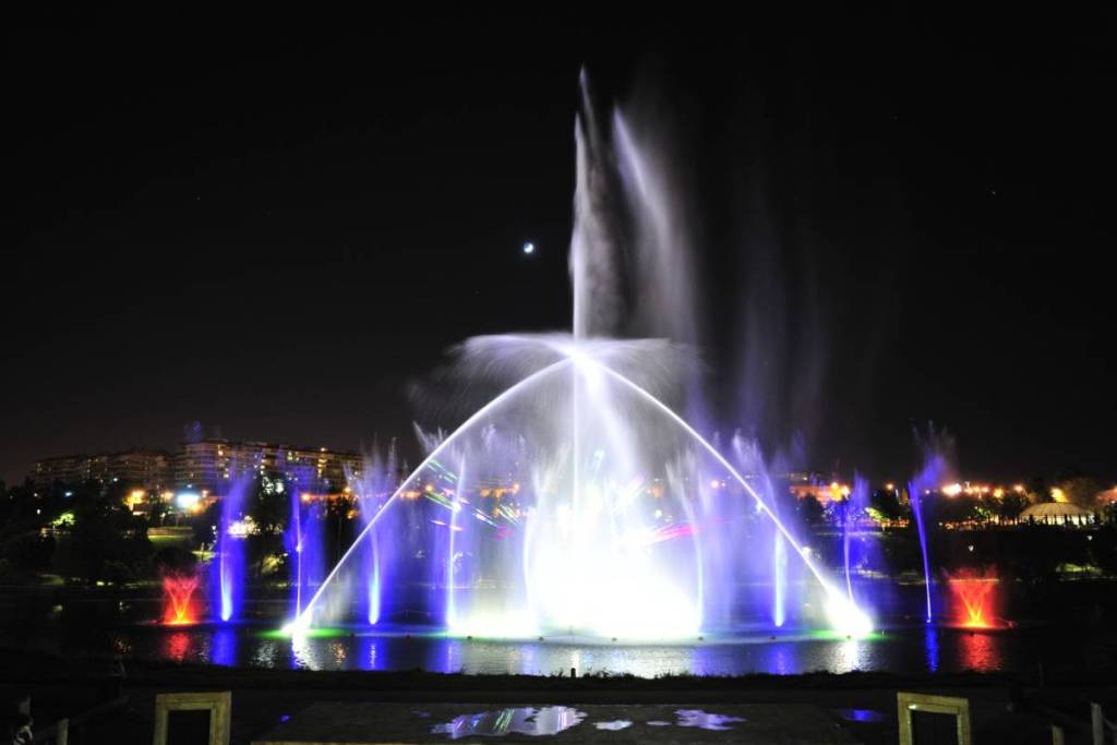 Light show at Parque Europa in Torrejón de Ardoz,