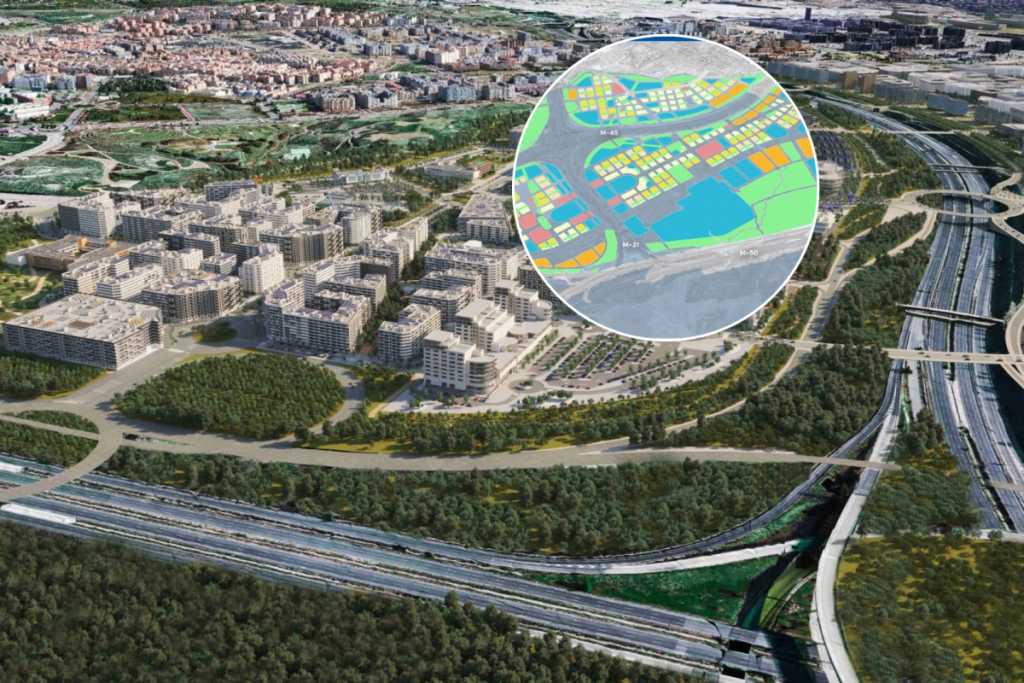 Il aura la population de Badajoz et un parc six fois plus grand que le Retiro : le méga-quartier de 51 656 logements, avec des gratte-ciel et 110 000 arbres, voit le jour à Madrid