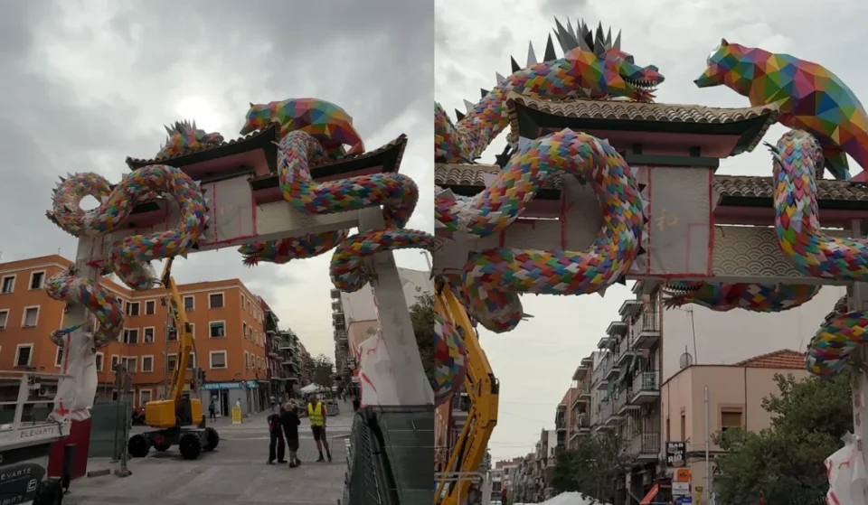 Video vom neuen orientalischen Torbogen von Okuda in Usera, Madrid