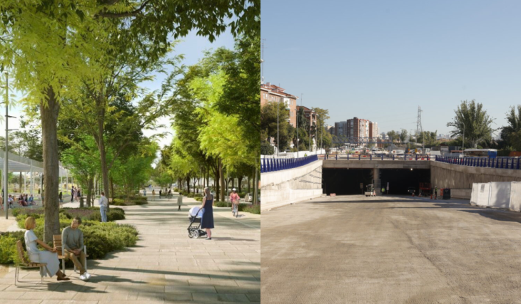 Nel 1968 la A-5 ha separato diversi quartieri di Madrid; 58 anni dopo si inizia a costruire un viale verde proprio sopra di essa