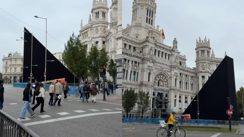 Una imponente estructura de casi 20 metros irrumpe frente al Palacio de Cibeles: la experiencia es gratis, pero solo tienes cinco días para visitarla
