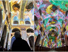 A 360-degree sound and light show illuminates Marseille&#8217;s Palais de la Bourse