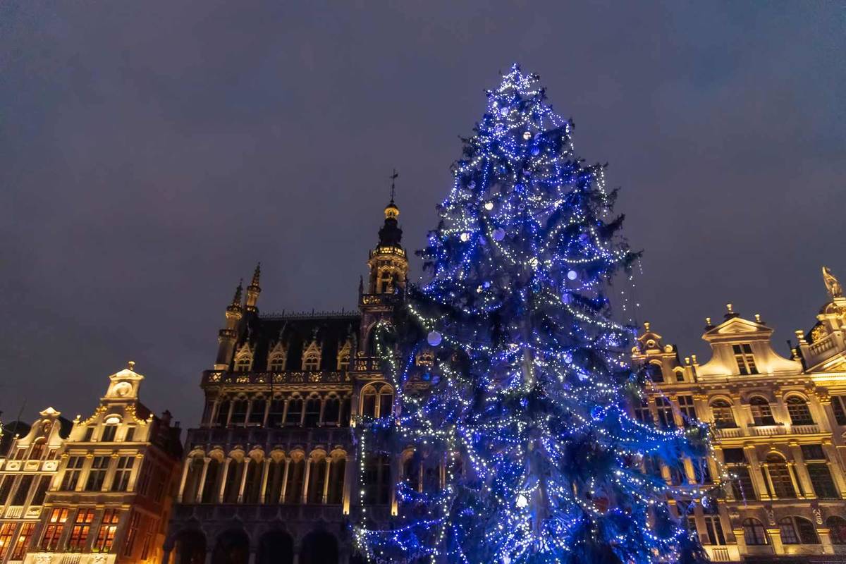 Sapin de Noël Plaisirs d'hiver à Bruxelles, à 2h de vol de Marseille