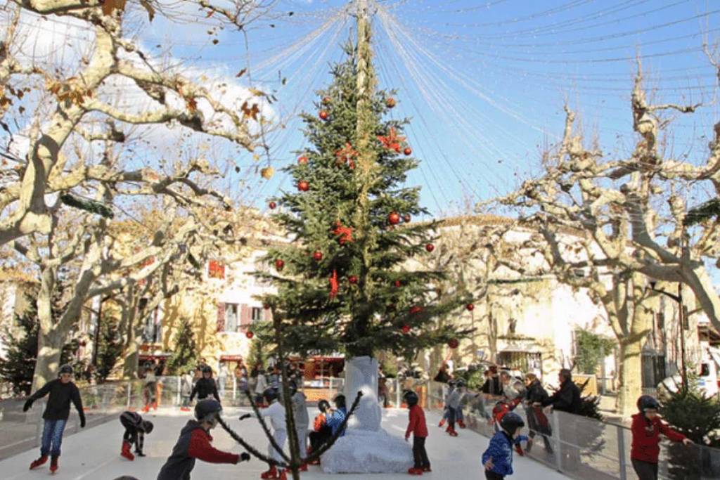 Cassis ice rink in winter
