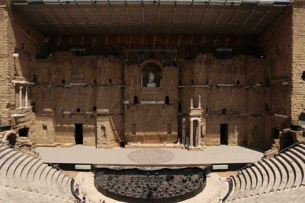 Photo of the stage at the Ancient Theater of Orange