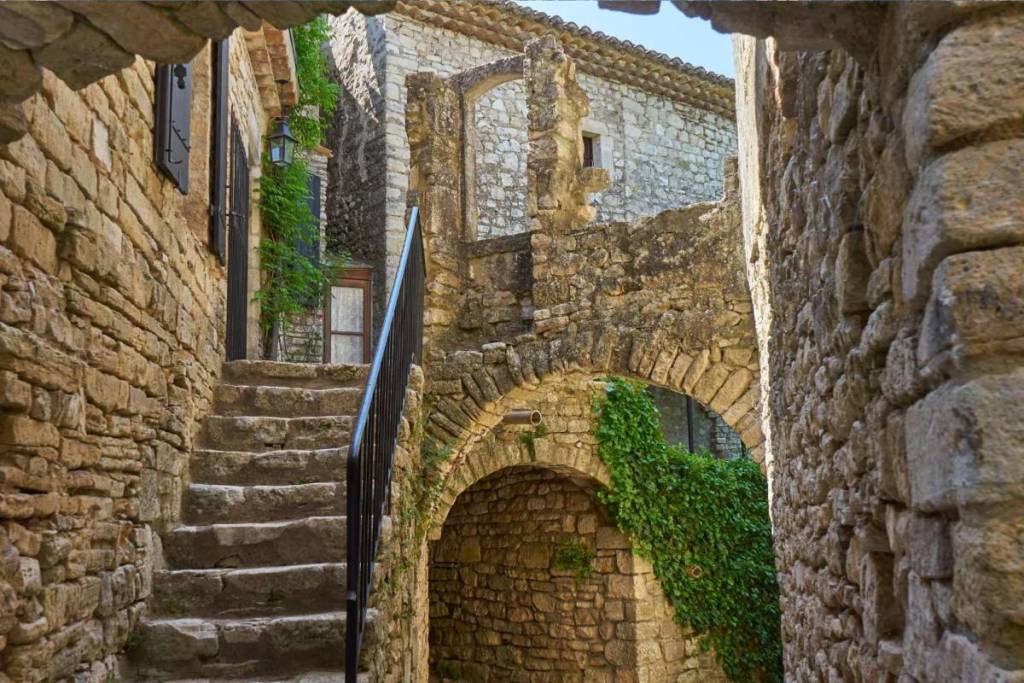 A narrow street in the village of Montclus