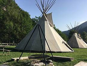 Immerse yourself in nature by sleeping in an Indian hut at Tatanka Village