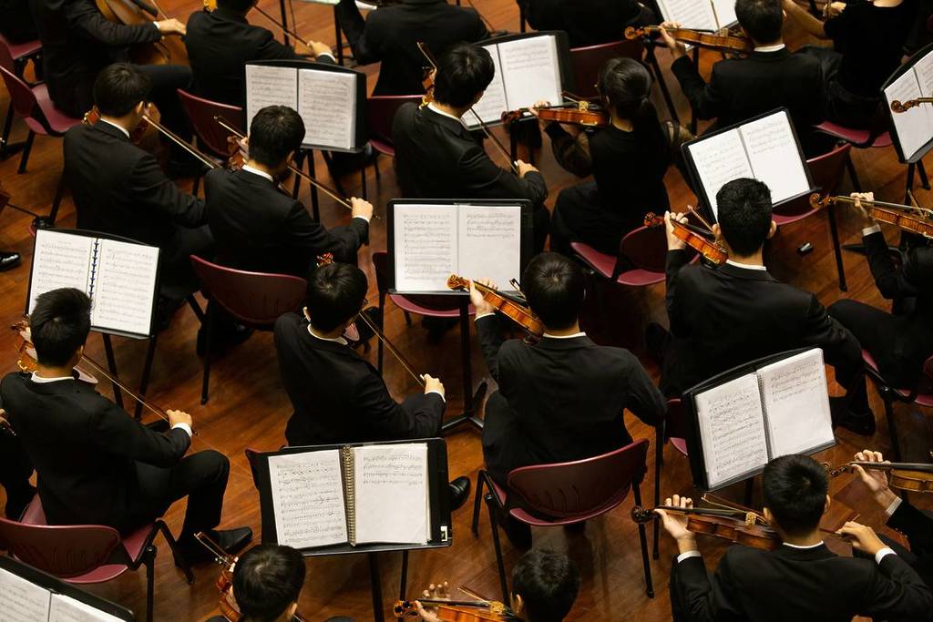 Orchestra plays at a classical music concert in Milan