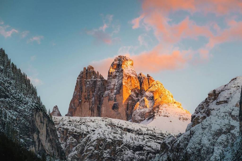 Foto delle Dolomiti al tramonto