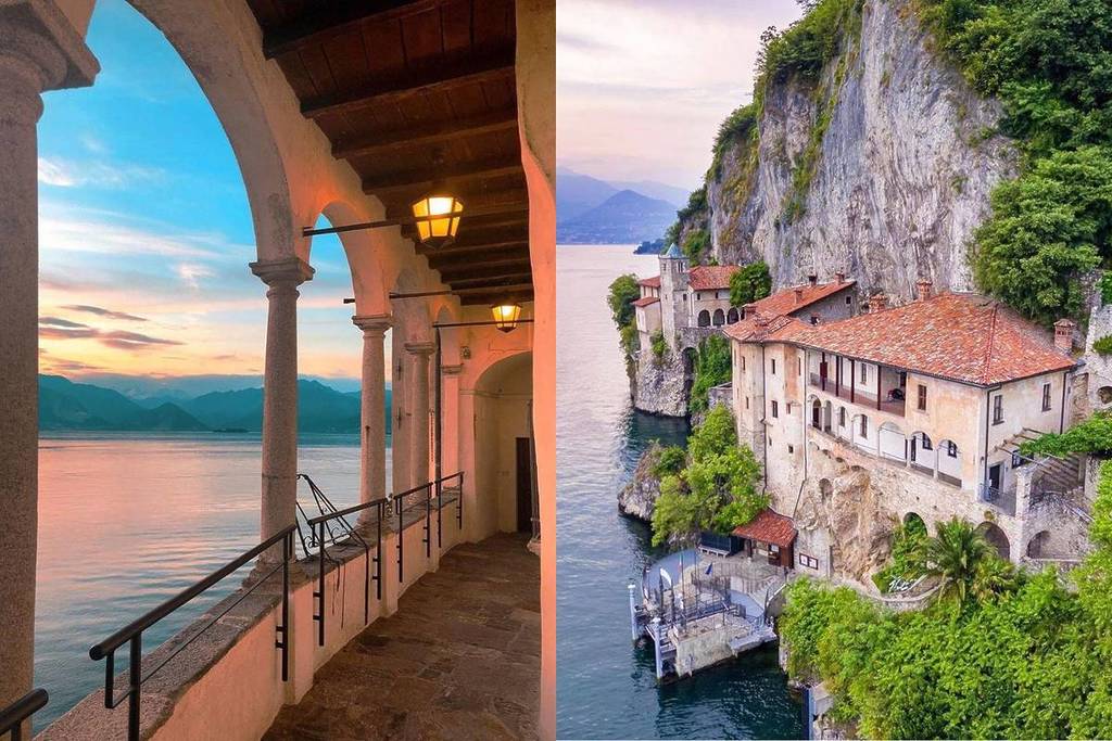 La ermita de Santa Caterina del Sasso se encuentra en lo alto del lago Maggiore y ofrece unas vistas impresionantes