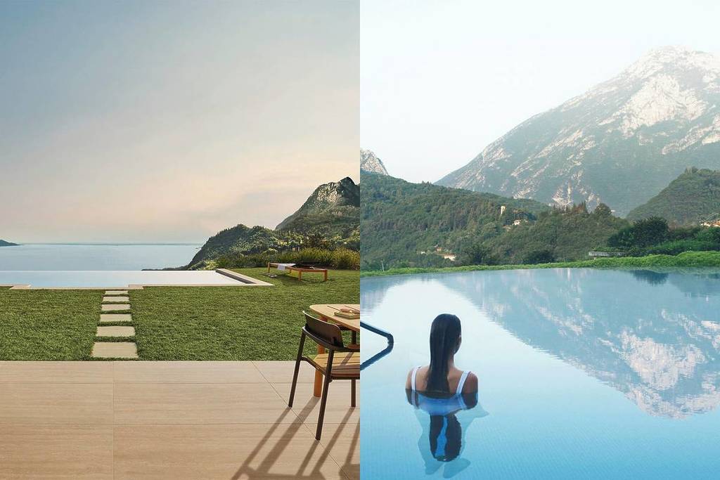 Le piscine della spa più bella d'europa si affacciano sul Lago di Garda