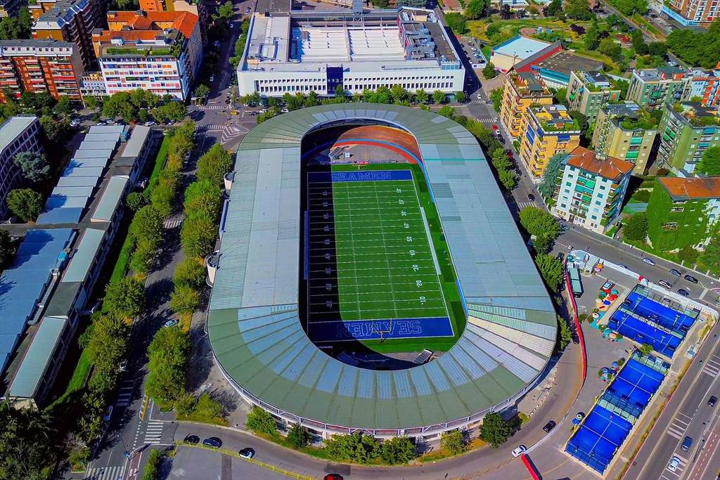 Aerial view of Milan’s Vigorelli Stadium