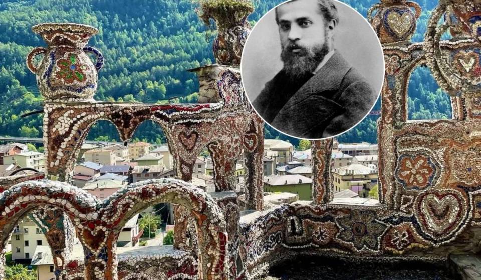 Parece que estás en el Parc Güell, pero es en Valtellina: el jardín rocoso decorado con mosaicos de materiales reciclados, construido a mano durante 40 años y con más de 200 escalones