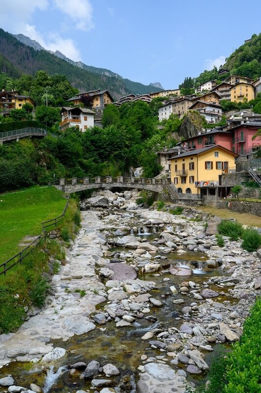 View of the village of Branzi