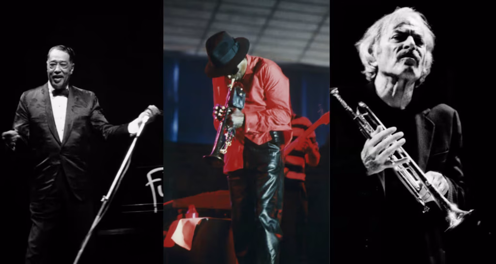 Duke Ellington, Miles Davis et Enrico Rava, photos de Fabrizio Garghetti