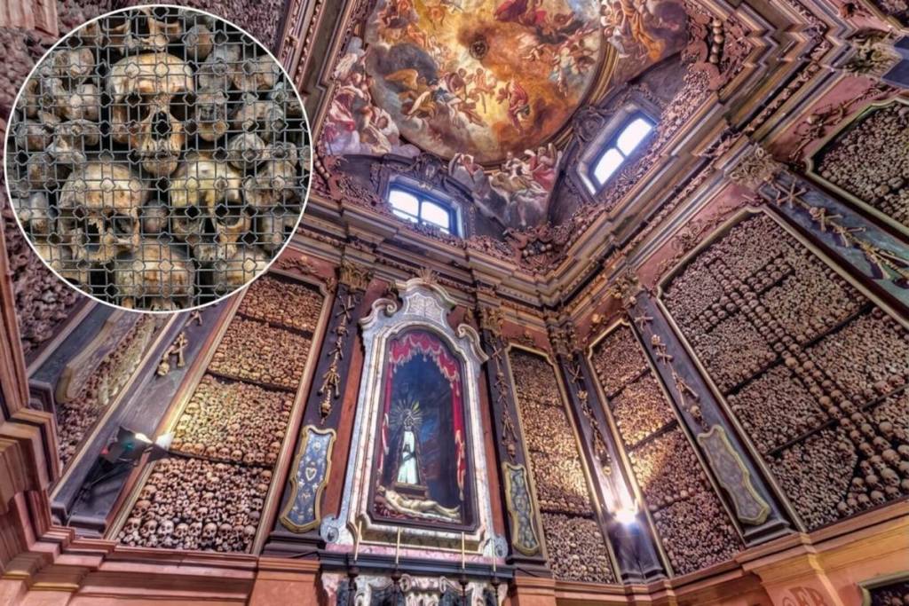 Im Jahr 1210 wurde neben dem Krankenhaus Santo Stefano eine kleine Kammer errichtet, um die aus dem mittlerweile überfüllten Friedhof exhumierten Gebeine unterzubringen; heute fasziniert das Beinhaus San Bernardino alle Ossa Tausende von Besuchern mit seinen Wänden, die vollständig mit Schädeln und menschlichen Überresten bedeckt sind