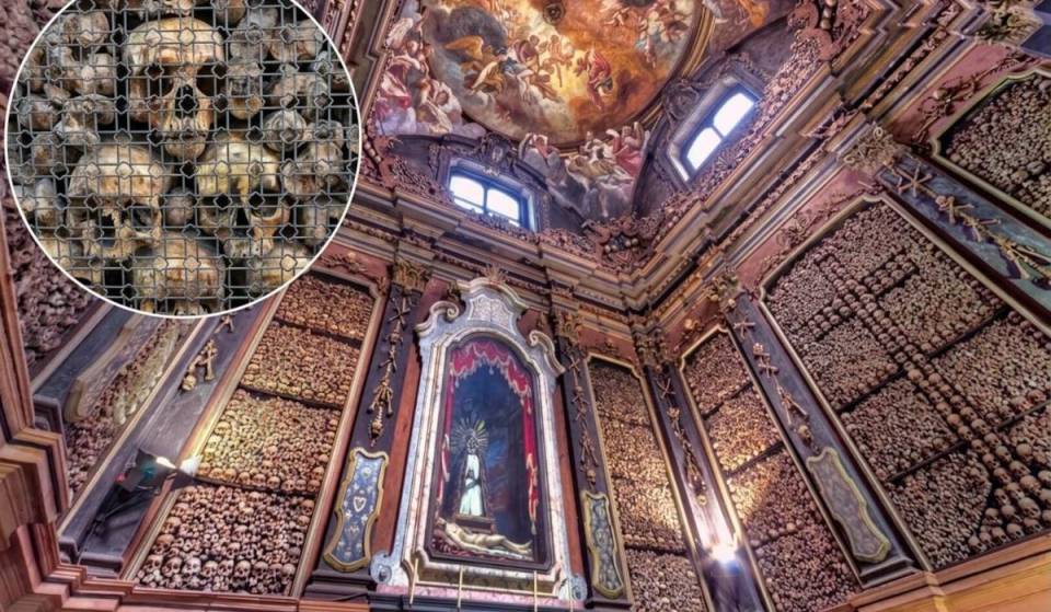 In 1210, a small chamber was built next to the Hospital of Santo Stefano to house the bones exhumed from the now-full cemetery; today, the ossuary of San Bernardino alle Ossa captivates thousands of visitors with its walls entirely covered in skulls and human remains