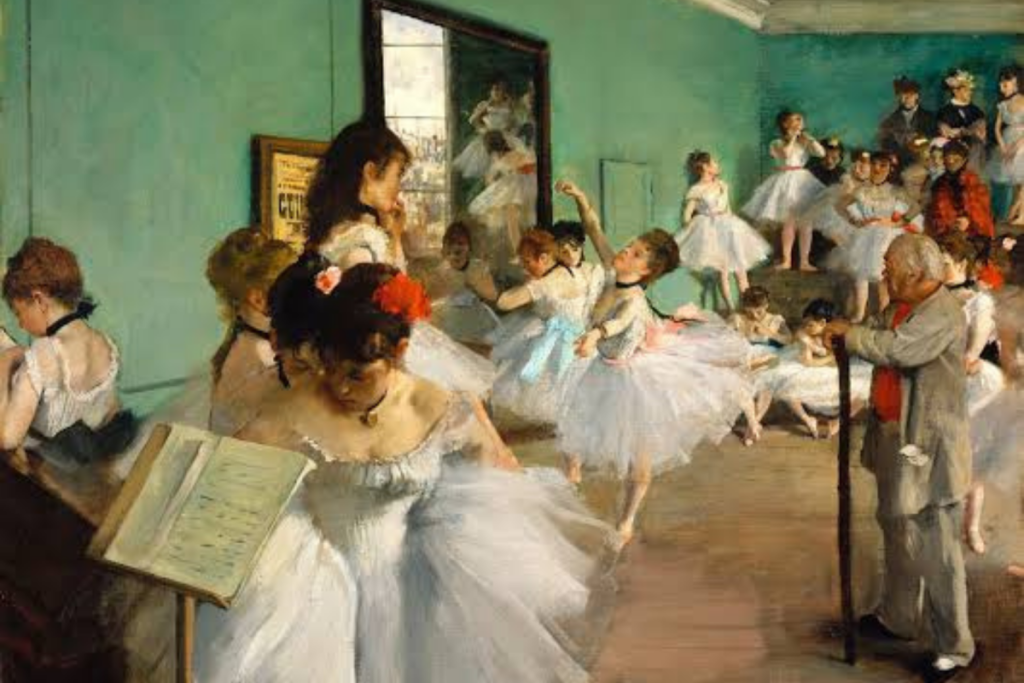 quadro di edgar degas che ritrae un gruppo di ballerine di danza classica a lezione
