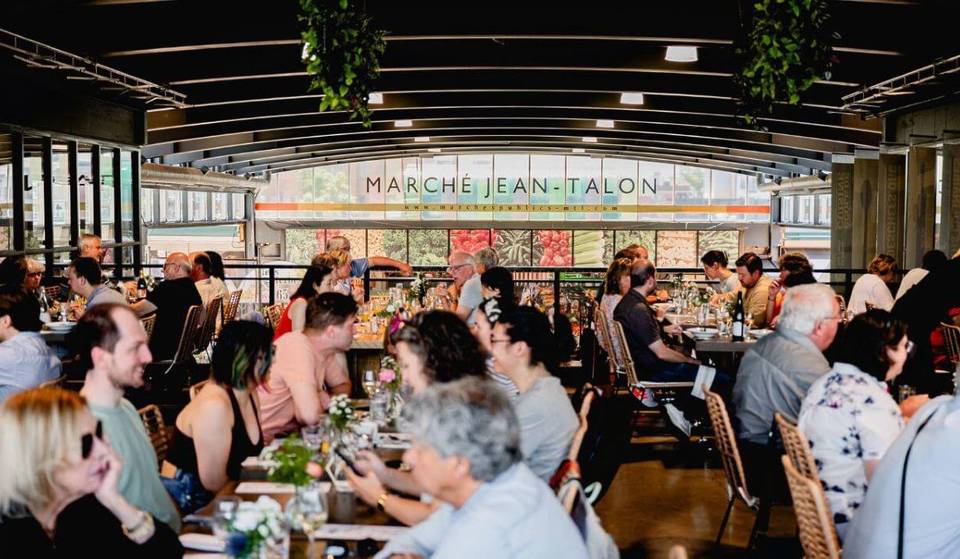 The Jean Talon market offers an old-fashioned long table and gourmet meal