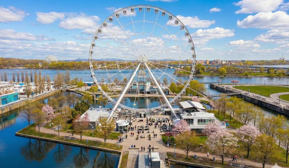 La Grande Roue de Montréal se dresse aux couleurs du printemps — vue imprenable, télécabines chauffées, et plus encore…