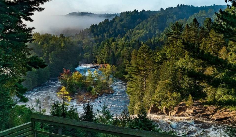 Just 1 hour and 20 minutes from downtown Montreal—enjoy a forest hike, a zip line, and stunning waterfalls at this regional park this summer