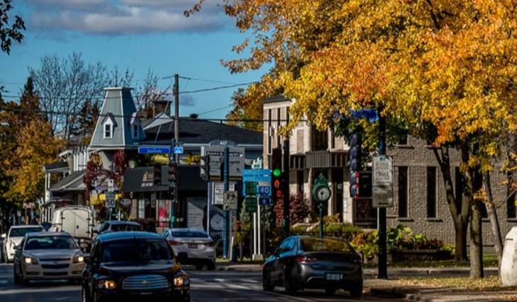 40 minutes from downtown Montreal—a very pretty village with all the charm of a Quebec autumn, accessible by public transit