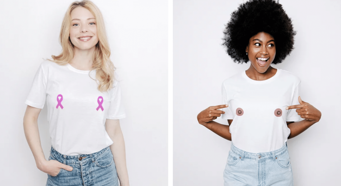 T-shirt Femme Octobre Rose 2025 - Col En V, Message De Sensibilisation Cancer Du Sein, Cadeau Soutien