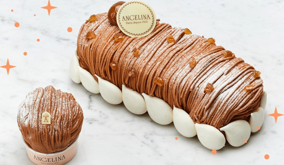 Le mythique salon de thé Angelina Paris sort sa Bûche de Noël au Mont-Blanc !