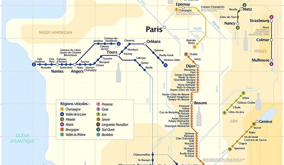 Insolite : cette carte de Métro vous fait connaître TOUS les vignobles français !