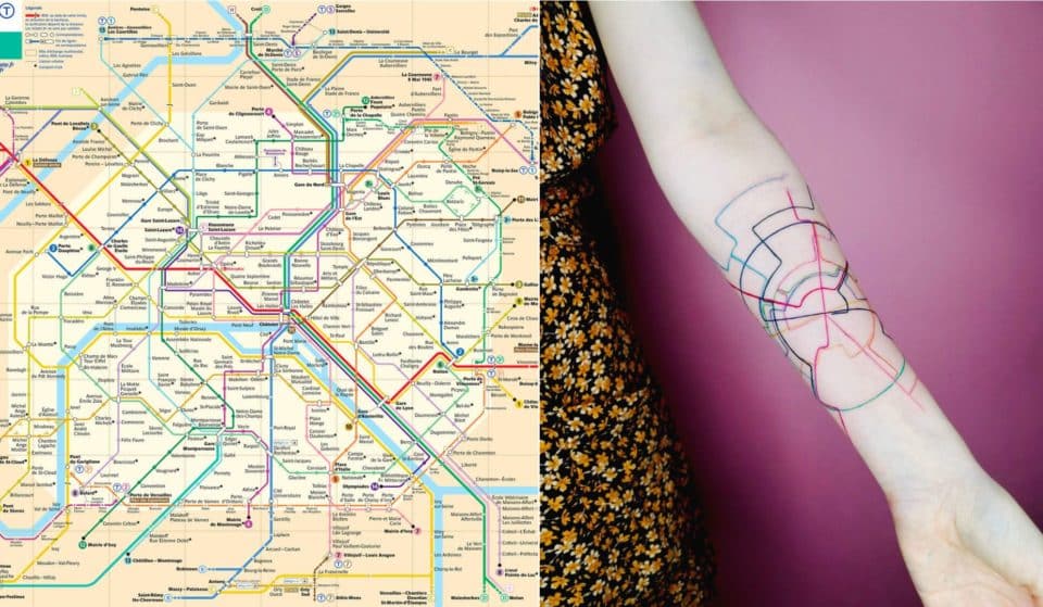 Insolite : une Parisienne passionnée se fait tatouer le plan du métro sur le bras